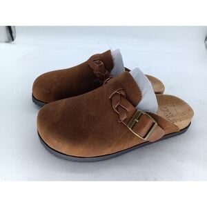 Frye And Co Onyx Clog Shoes Womens Size 8 Brown Slip On Buckle Cork Comfort #49